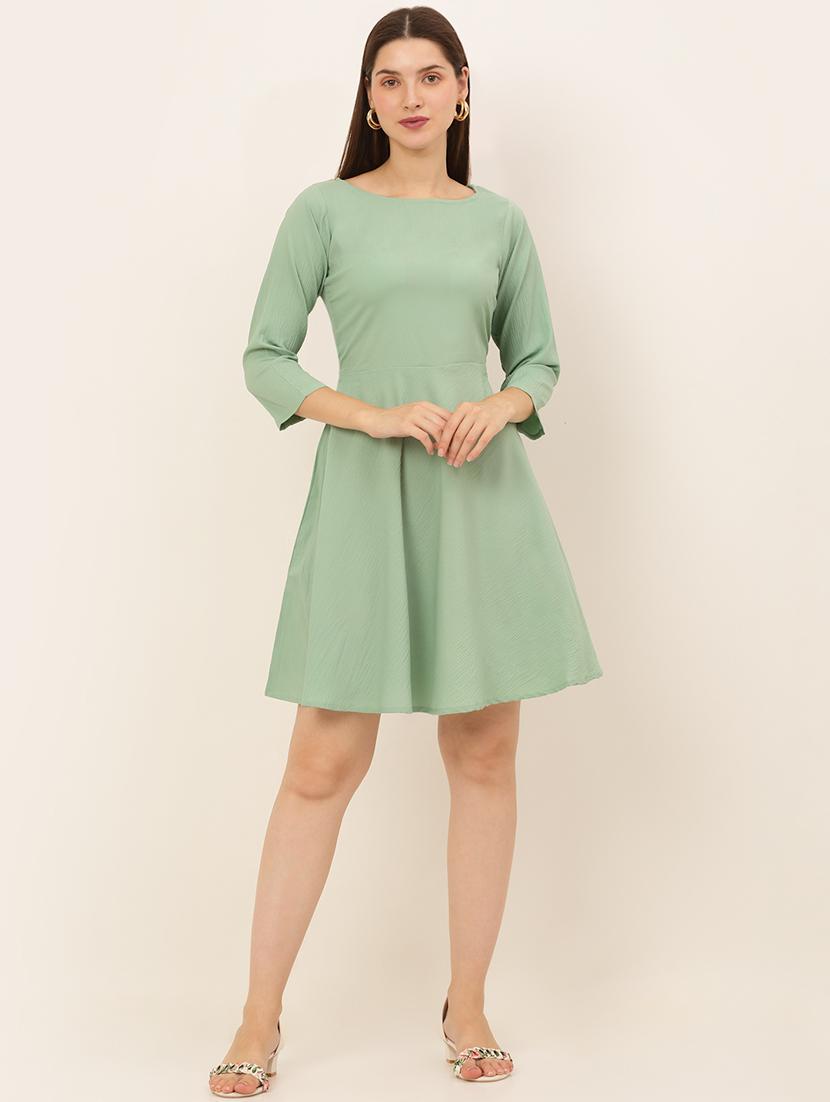 women's fit & flare solid dress - 19145028 - Zoom Image - 0