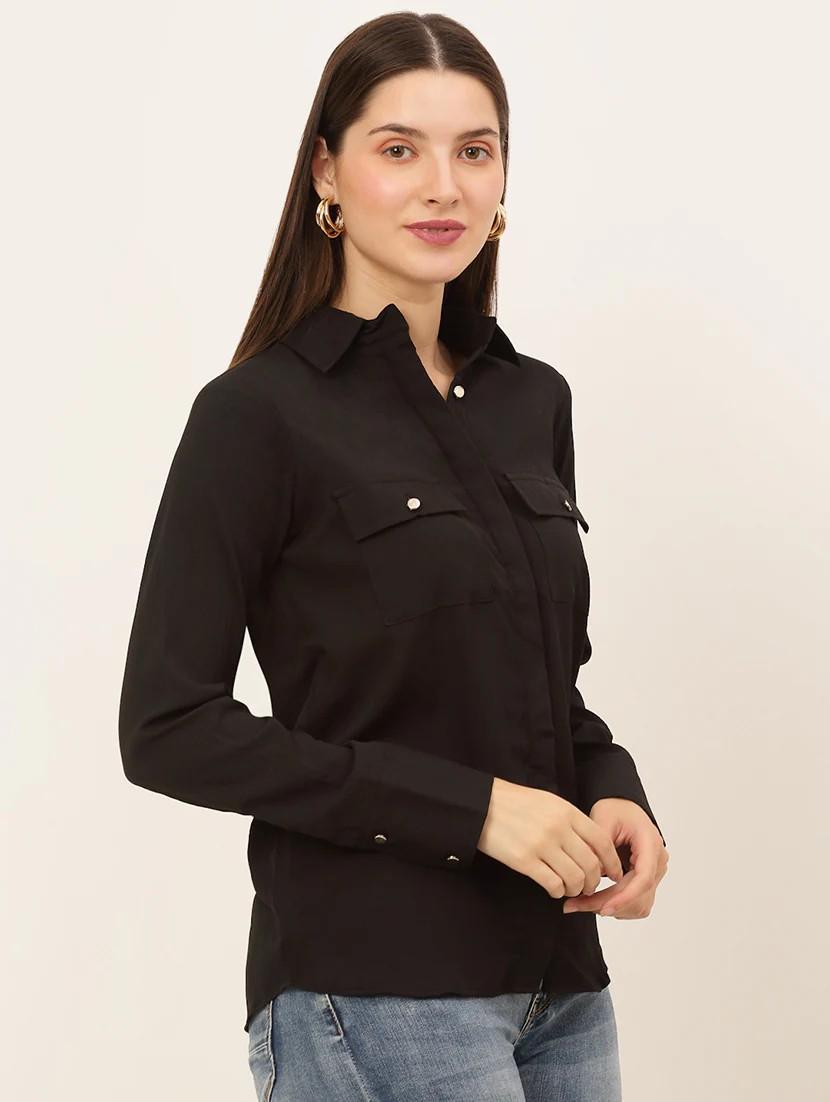 long sleeved solid regular shirt - 19145299 - Standard Image - 1