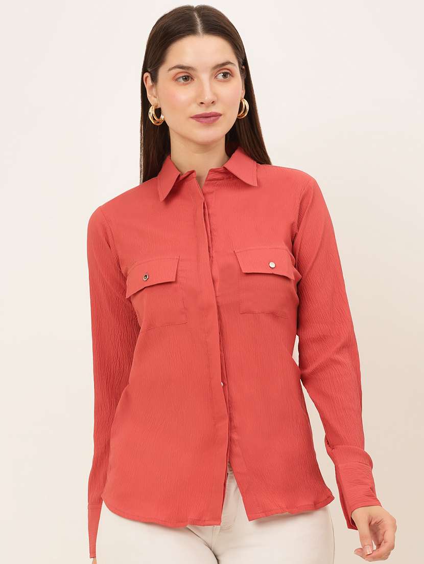long sleeved solid regular shirt