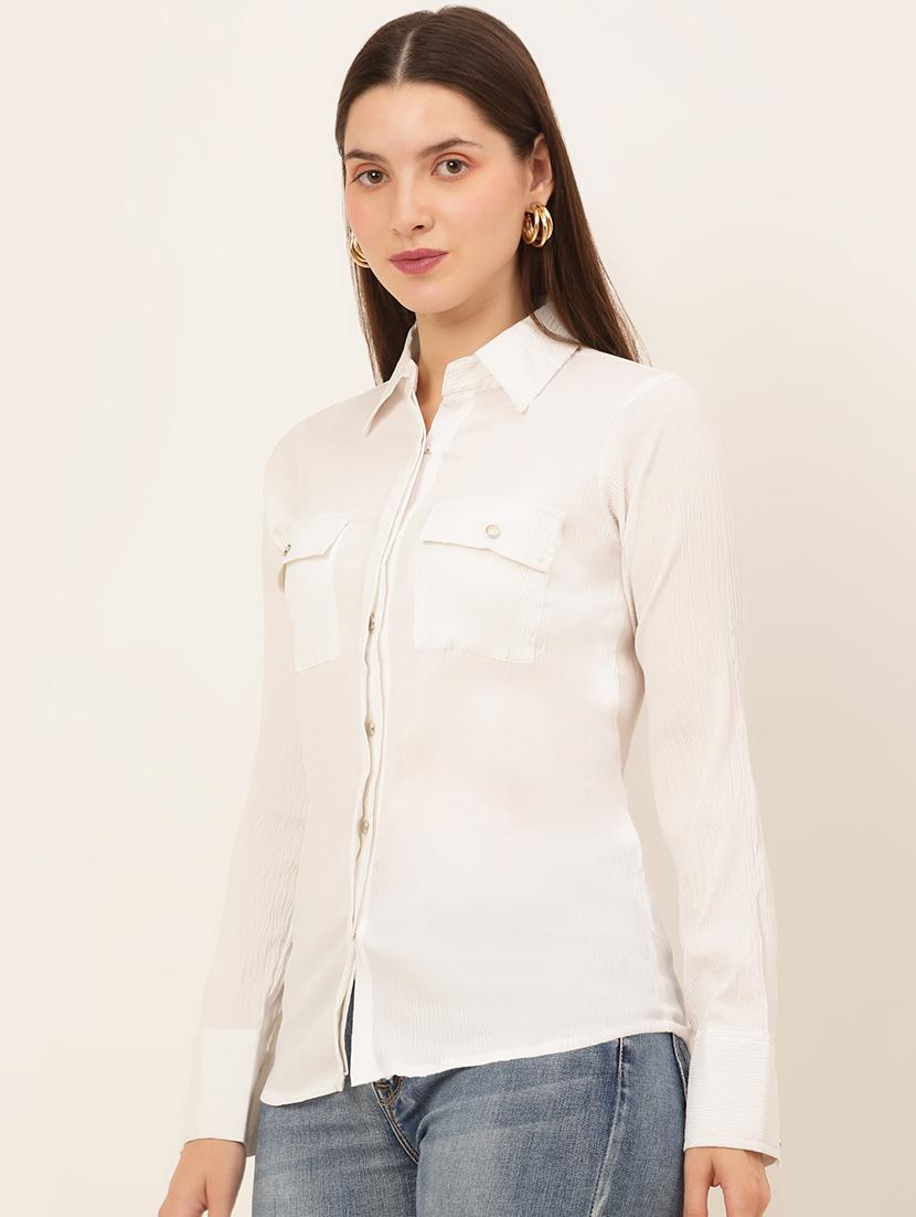 long sleeved solid regular shirt - 19145302 - Standard Image - 1