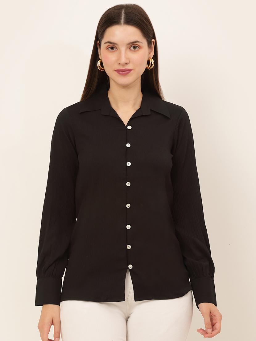 long sleeved solid regular shirt - 19145303 -  Zoom Image - 0
