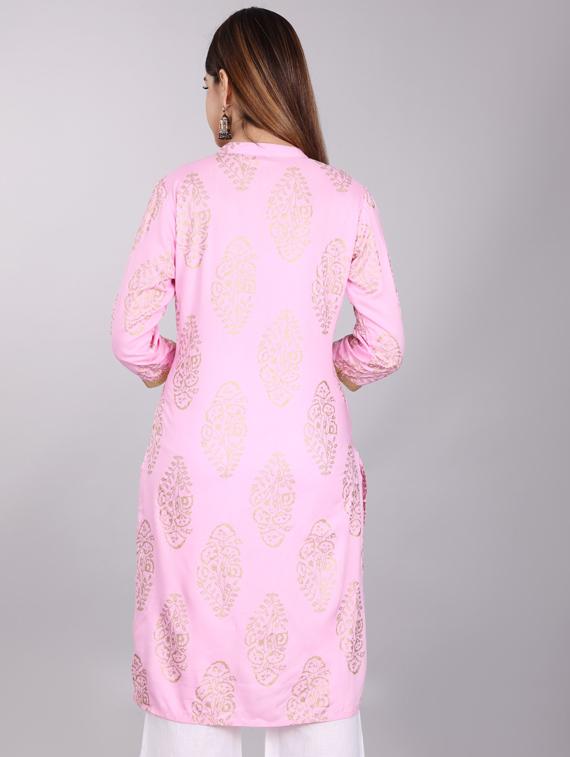 printed straight kurta - 19145455 - Standard Image - 1