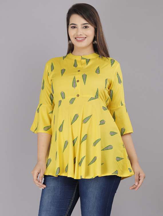 mandarin neck peplum top - 19145729 - Standard Image - 1