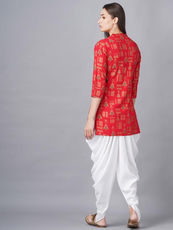 printed dhoti kurta set - 19145759 -  Standard Image - 1