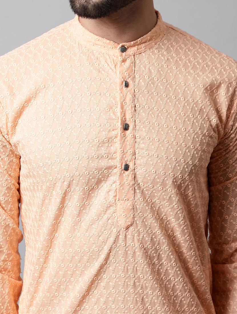 men's embroidered cotton kurta pajama sets - 19145911 - Standard Image - 4