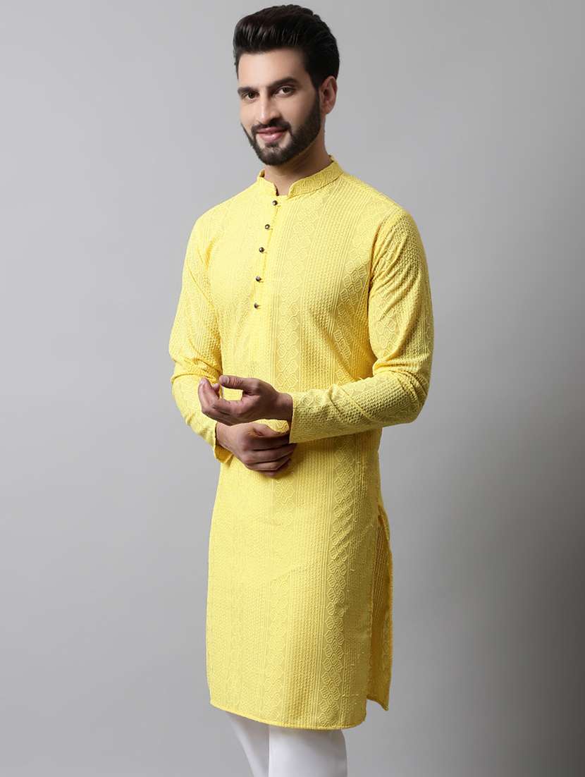 men's embroidered cotton kurta pajama sets 