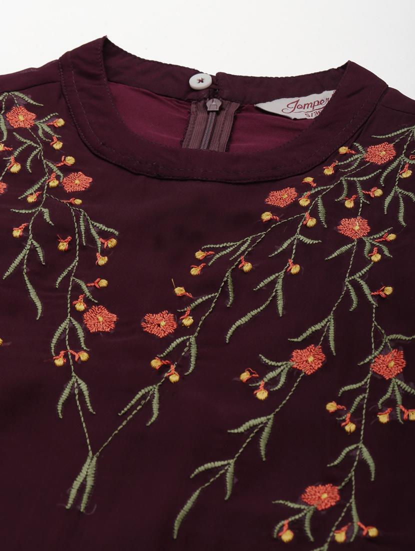 embroidered a-line ethnic dress - 19145927 - Standard Image - 4