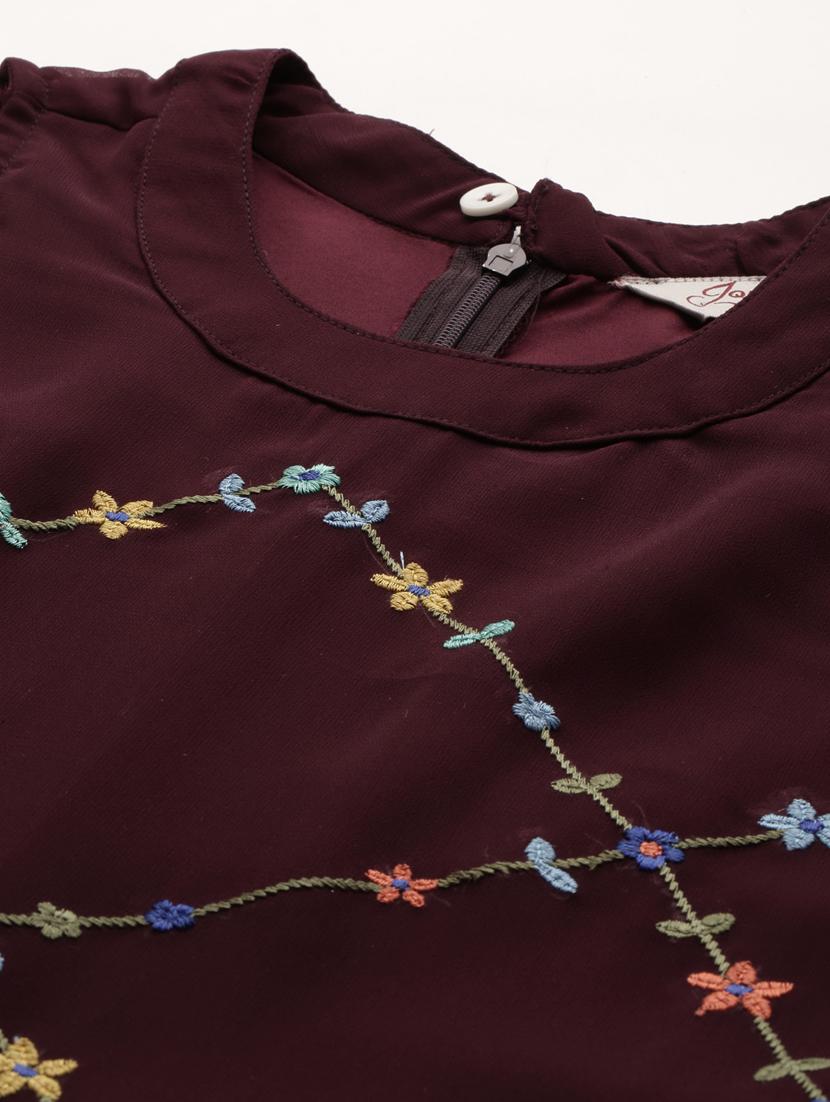embroidered a-line ethnic dress - 19145929 - Standard Image - 4