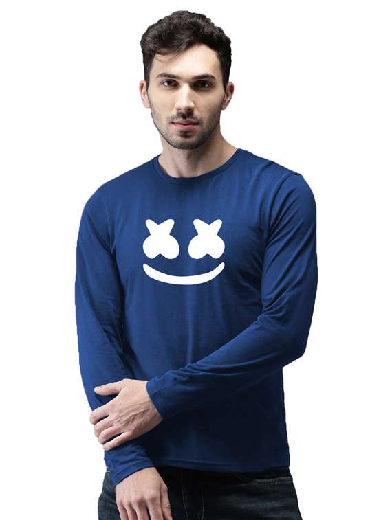 round neck chest printed t-shirt