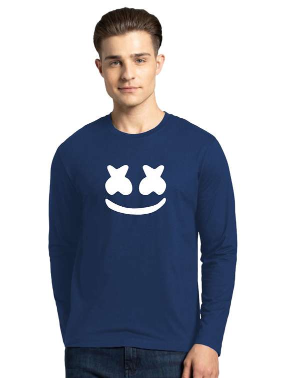 round neck chest printed t-shirt