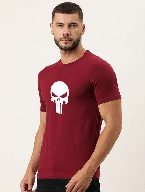 men round neck chest printed t-shirt - 19147035 -  Standard Image - 1