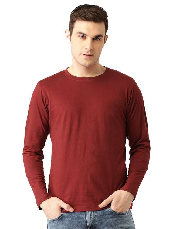 men solid round neck t-shirt