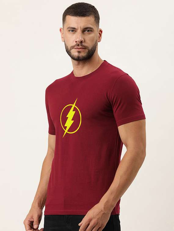 men round neck chest printed t-shirt - 19147094 -  Standard Image - 1