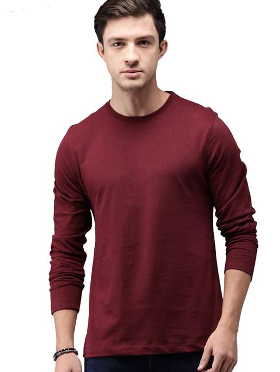 men solid round neck t-shirt