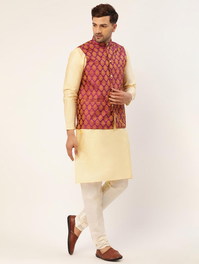 kurta pyjama with nehru jacket - 19147458 -  Standard Image - 1