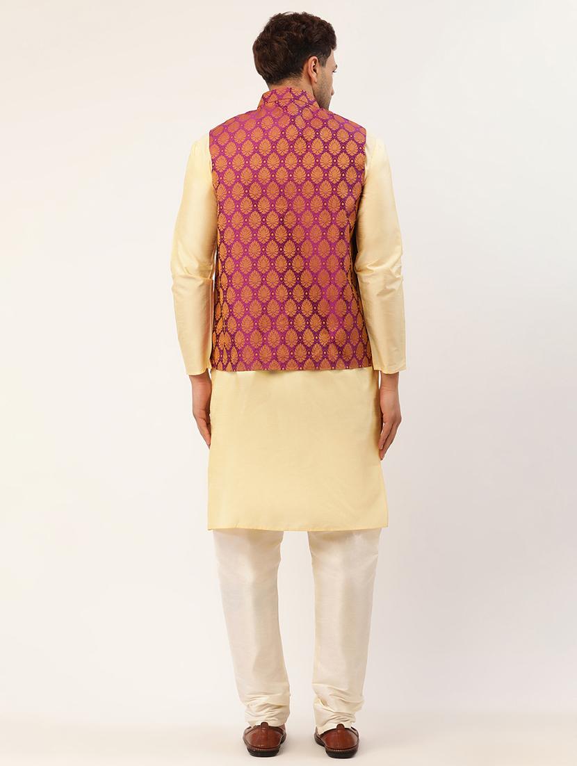 kurta pyjama with nehru jacket - 19147458 - Standard Image - 4