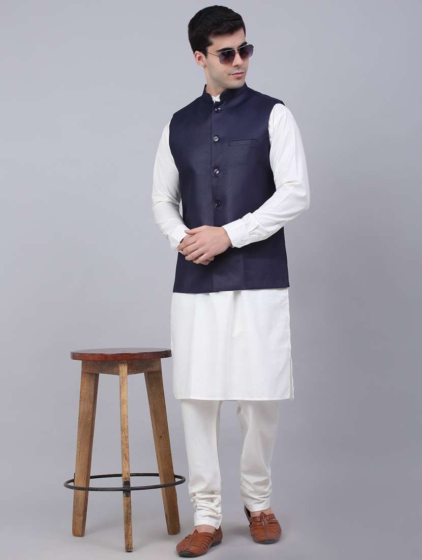 kurta pyjama with nehru jacket - 19147520 -  Standard Image - 1