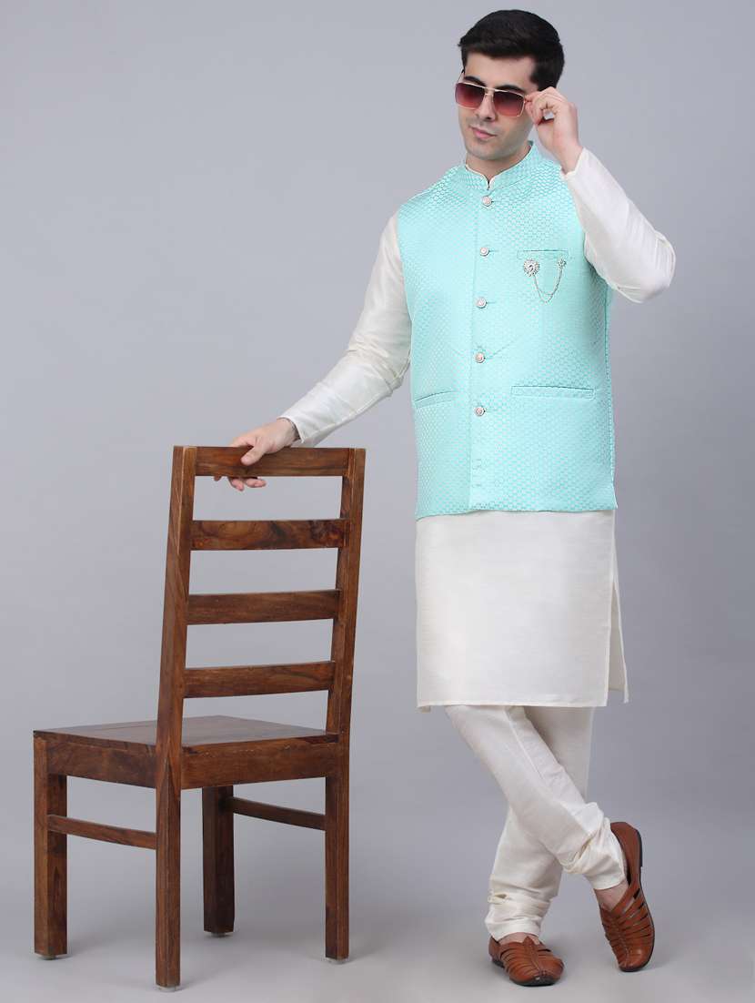 kurta pyjama with nehru jacket - 19147538 - Standard Image - 1