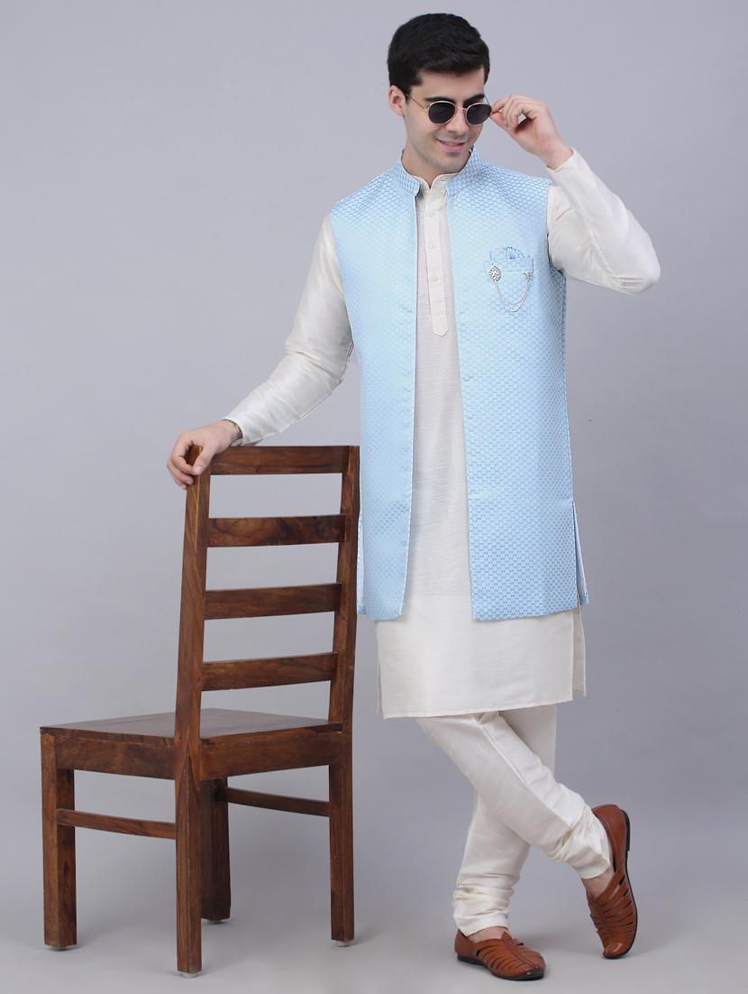 kurta pyjama with nehru jacket - 19147541 - Standard Image - 1