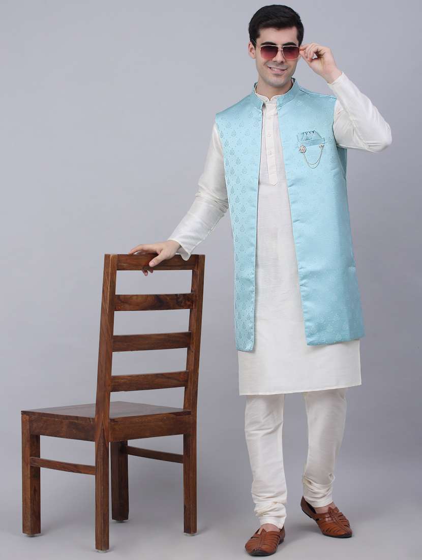 kurta pyjama with nehru jacket - 19147546 -  Standard Image - 1