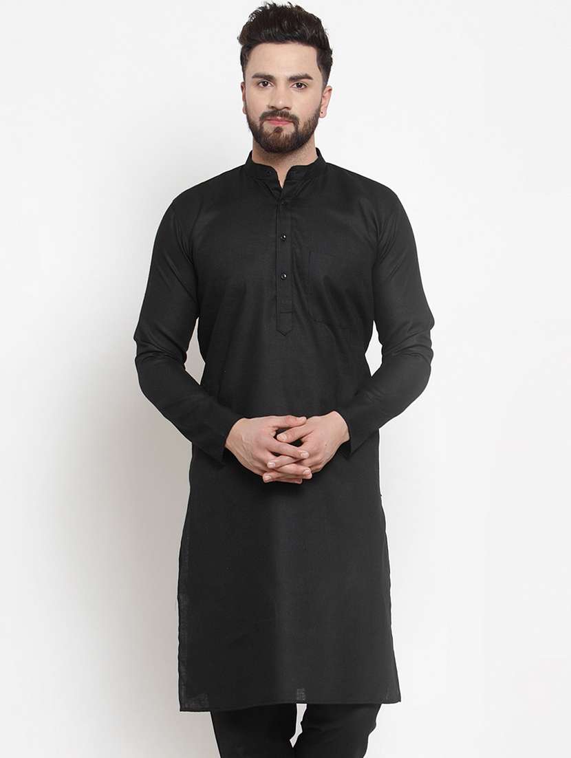 black mandarin collar kurta