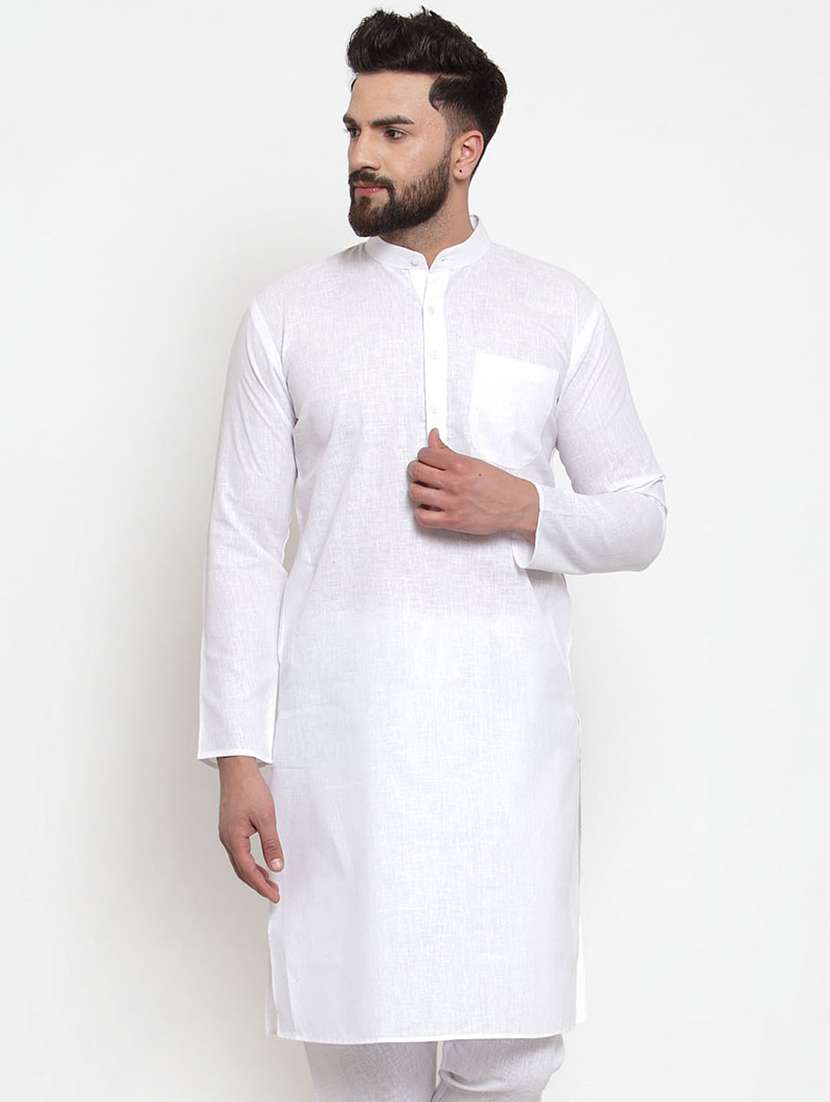 white mandarin collar kurta