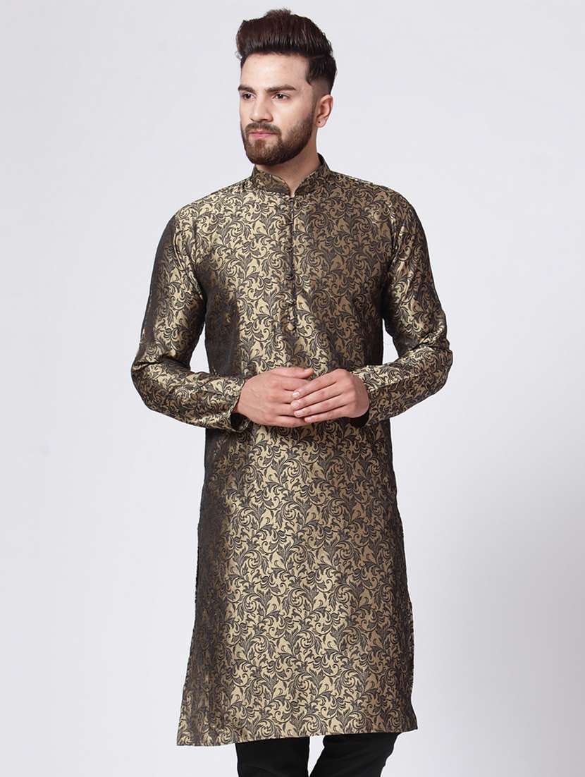 gold mandarin collar kurta