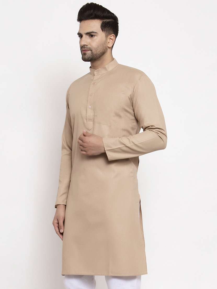 beige coloured kurta - 19147693 -  Standard Image - 1