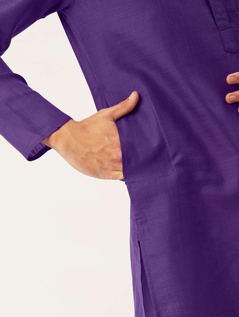 purple coloured long kurta - 19147713 -  Standard Image - 4