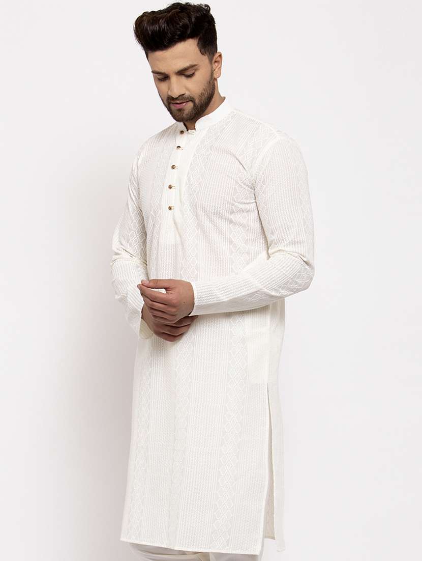 white solid long kurta - 19147847 -  Standard Image - 1