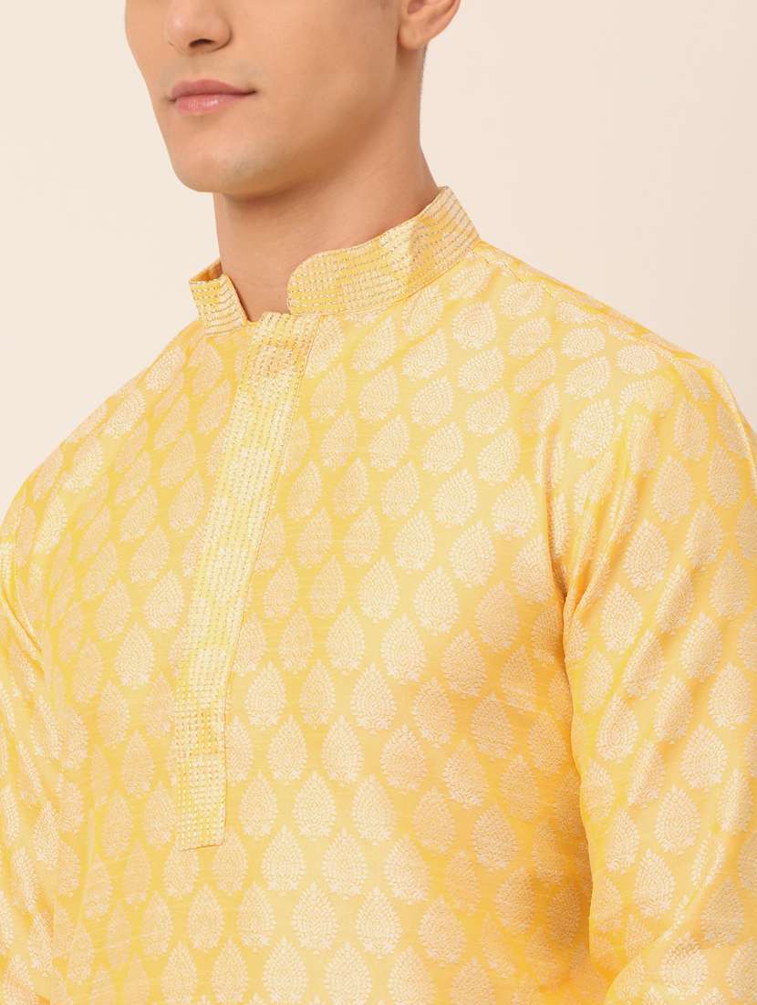 mandarin neck self design straight kurta - 19147961 - Standard Image - 4