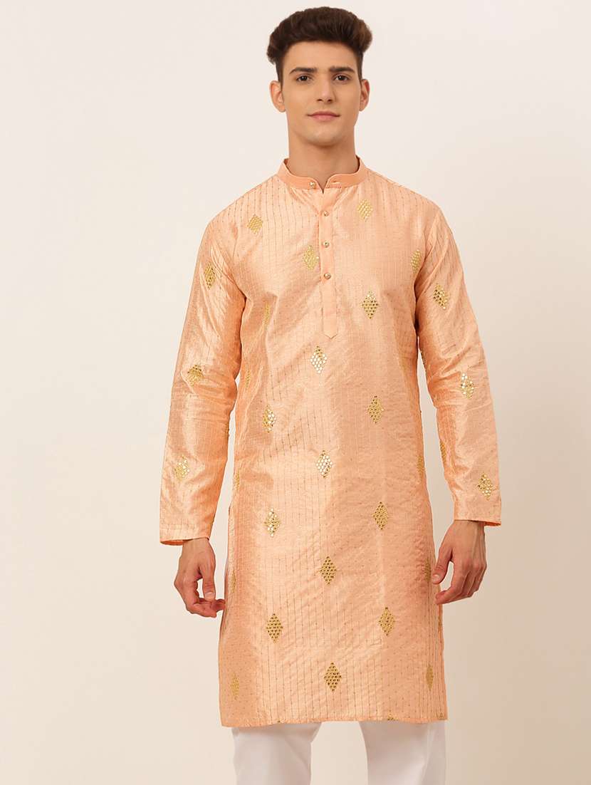mandarin neck embroidered work straight kurta