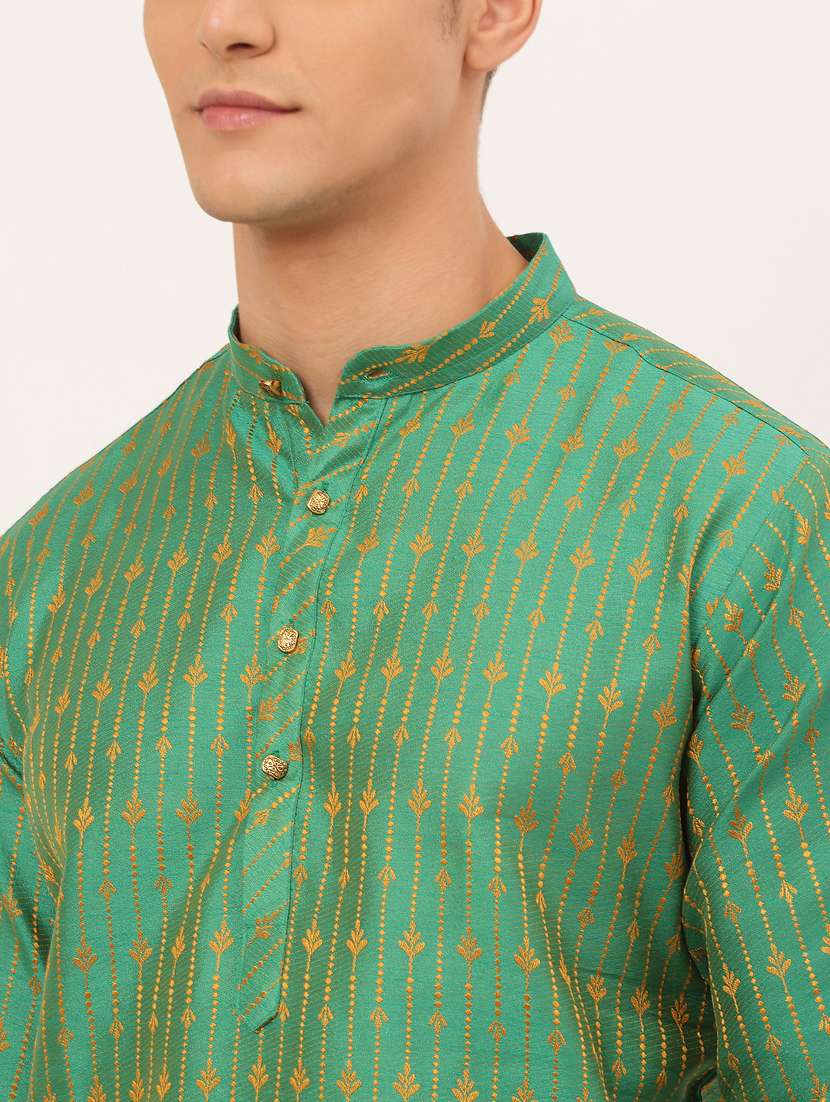 mandarin neck embroidered work straight kurta - 19148016 -  Standard Image - 4