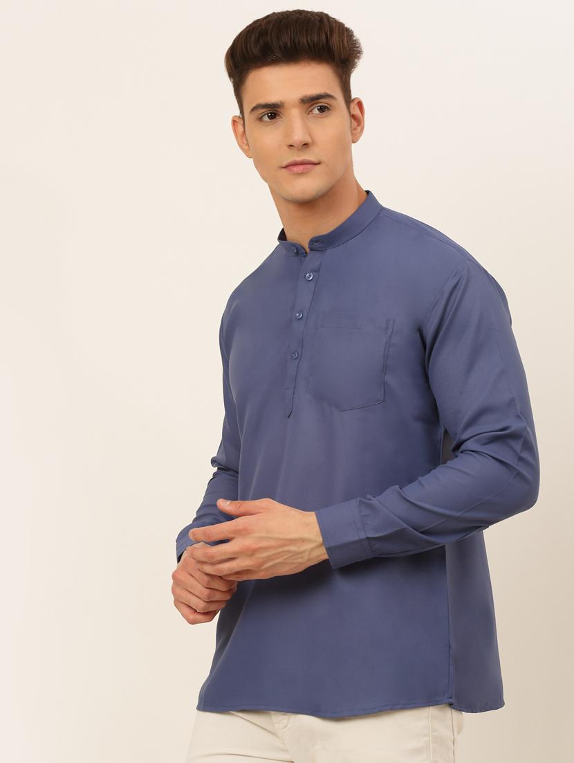 mandarin neck solid straight kurta - 19148020 - Standard Image - 1