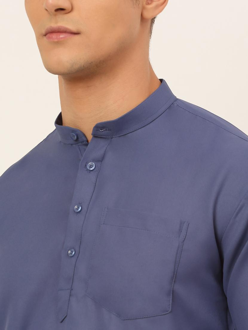 mandarin neck solid straight kurta - 19148020 - Standard Image - 4