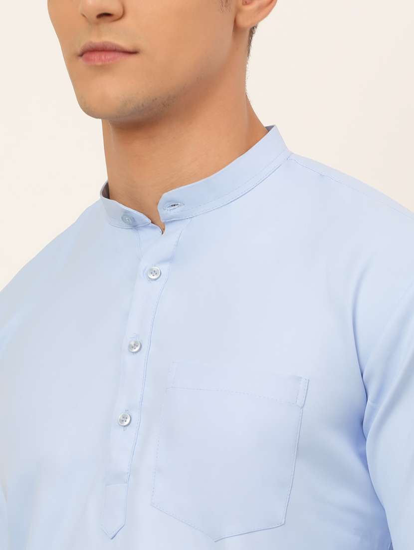  mandarin neck solid straight kurta  - 19148023 -  Standard Image - 4