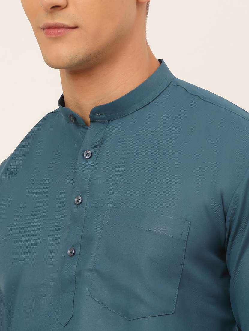  mandarin neck solid straight kurta  - 19148025 -  Standard Image - 4