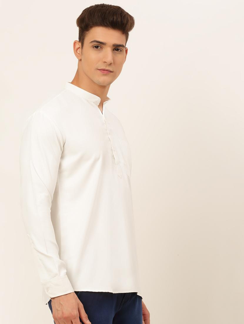 mandarin neck solid straight kurta - 19148026 - Standard Image - 1