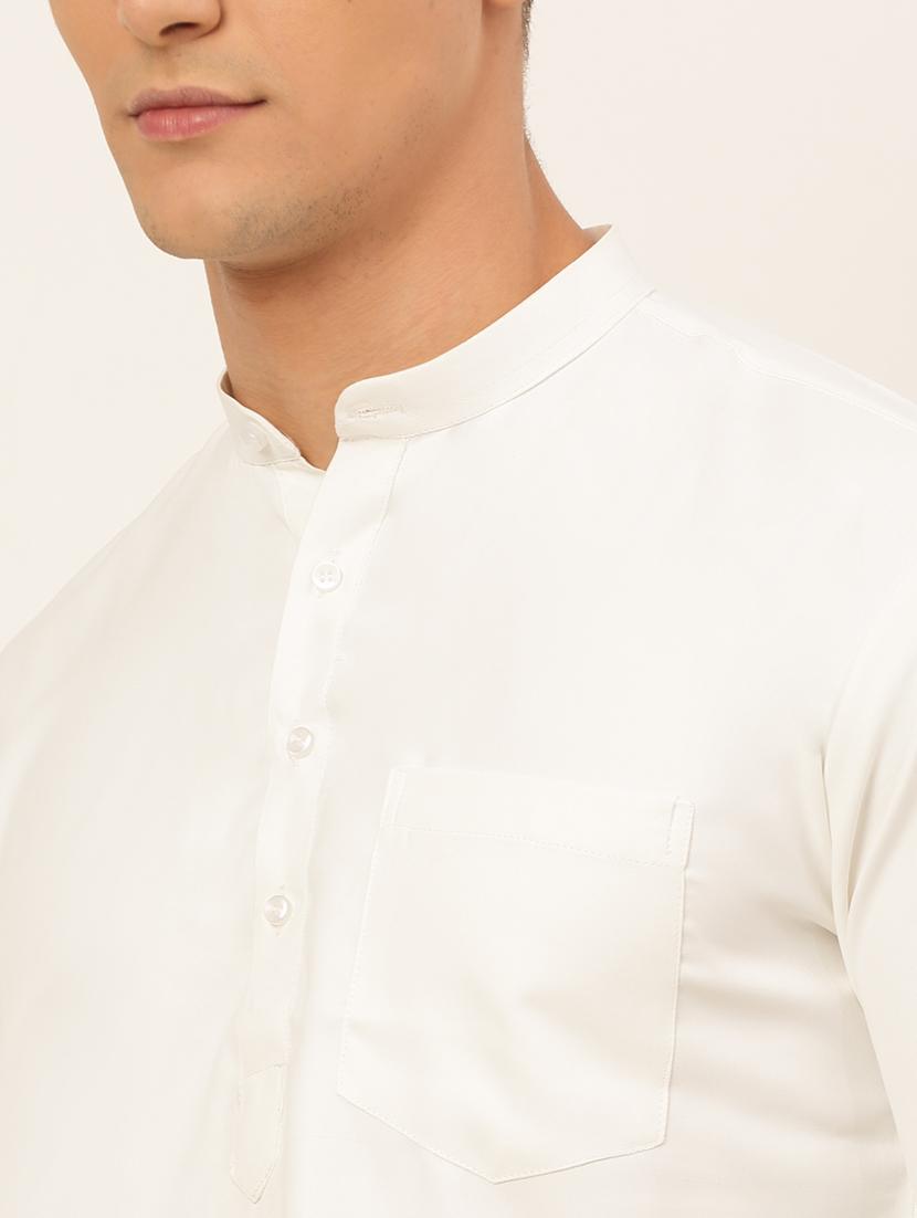 mandarin neck solid straight kurta - 19148026 - Standard Image - 4