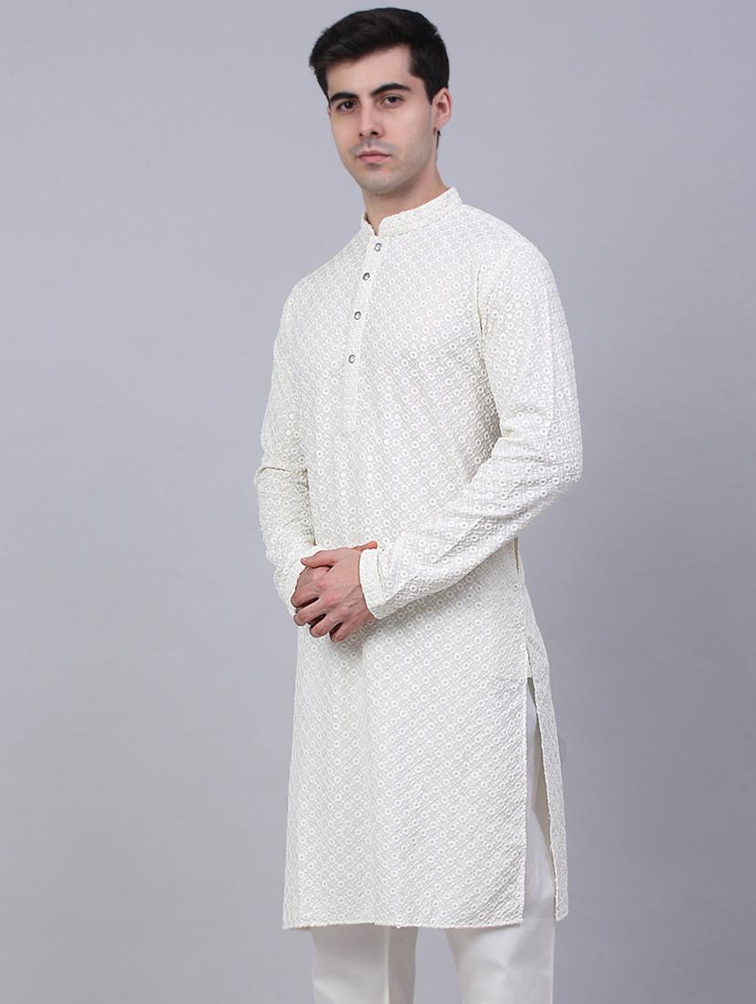 mandarin neck embroidered work straight kurta - 19148036 -  Standard Image - 1