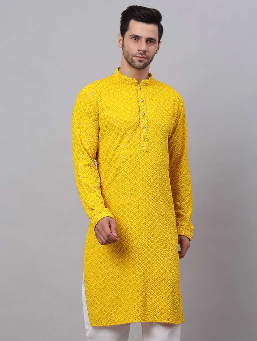 mandarin neck embroidered work straight kurta