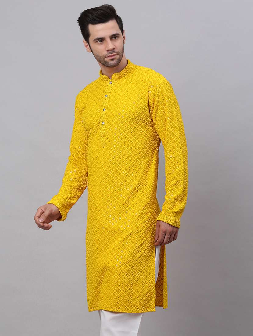 mandarin neck embroidered work straight kurta - 19148037 -  Standard Image - 1
