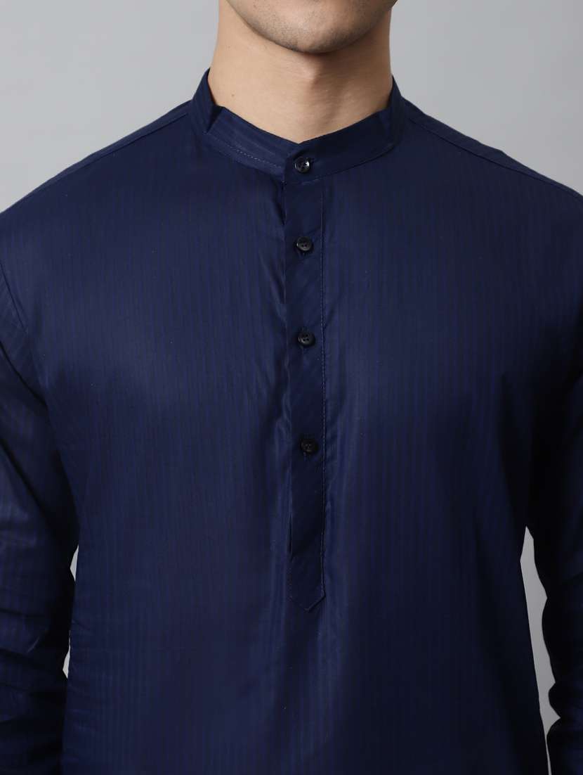  mandarin neck stripes straight kurta  - 19148041 -  Standard Image - 4