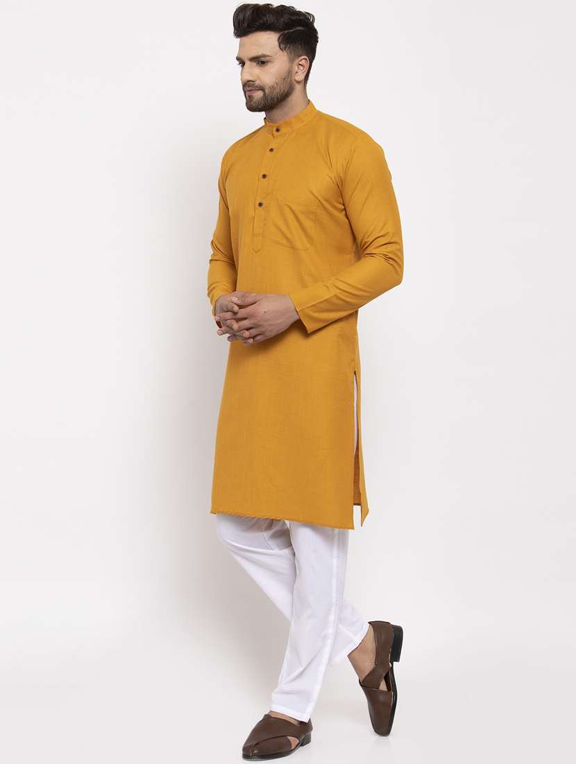 mandarin neck fancy long kurta - 19148174 - Standard Image - 1