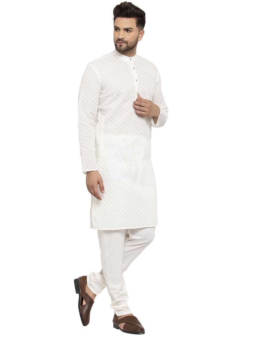 mandarin neck fancy long kurta - 19148188 - Standard Image - 1