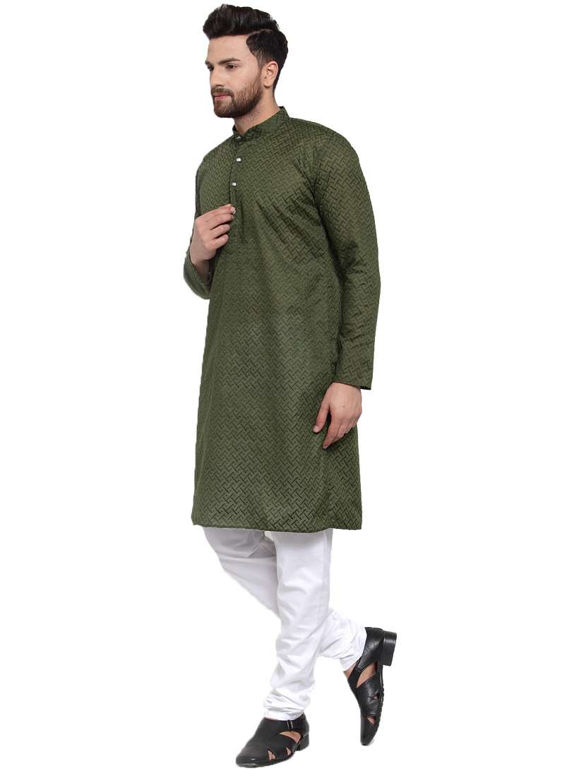 mandarin neck fancy long kurta - 19148193 -  Standard Image - 1