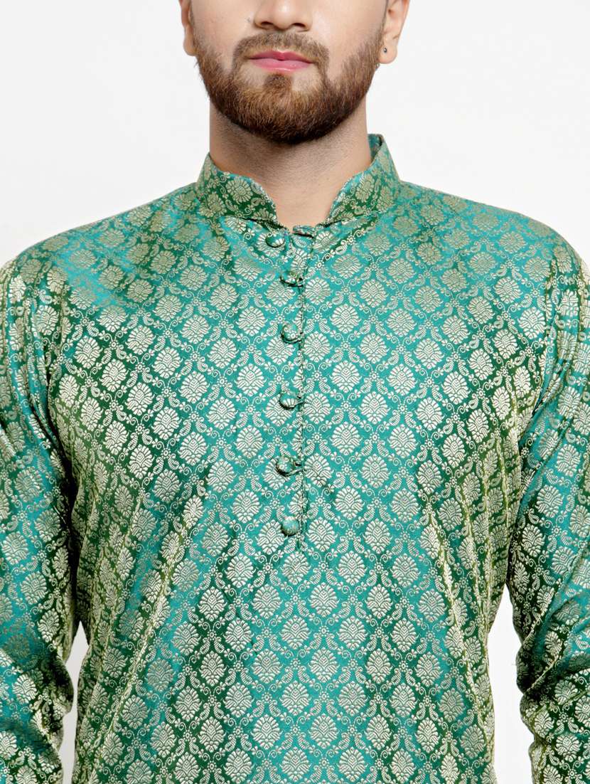 mandarin neck fancy long kurta - 19148212 - Standard Image - 4