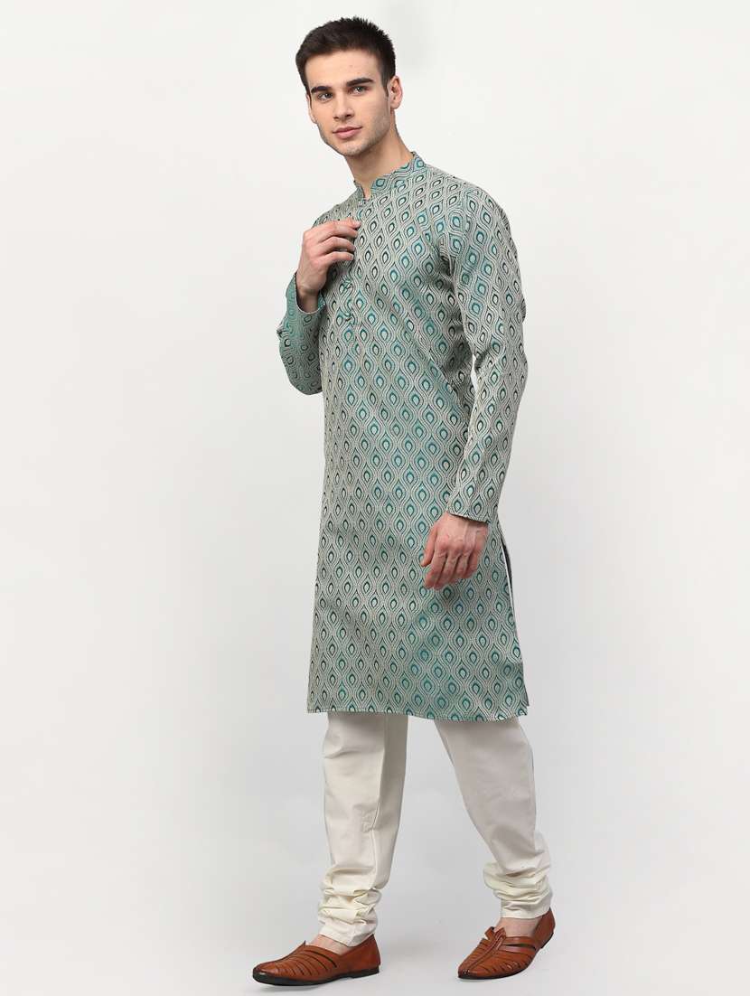 mandarin neck fancy long kurta - 19148216 -  Standard Image - 1