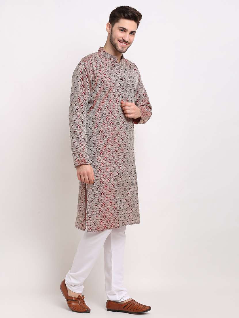 mandarin neck fancy long kurta - 19148217 -  Standard Image - 1