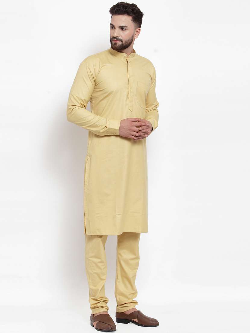 beige cotton kurta pyjama ethnic wear - 19148273 -  Standard Image - 1